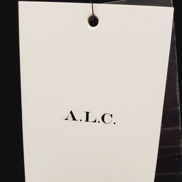 A.L.C. Leesa Tie Back Black Scuba Slit Midi Dress - Size 6 NWT Minimalist - Picture 12 of 15